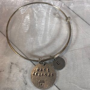 Alex and Ani Silver Charm Bangle - Best Friends & Coffee Cup Bracelet